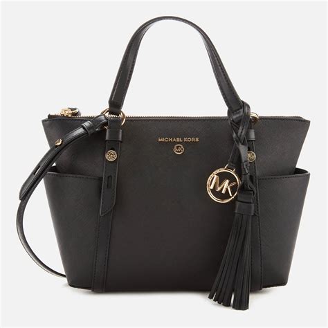 michael michael kors nomad small convertible top zip leather tote|Michael Kors Nomad Small Convertible Top Zip Black Leather .